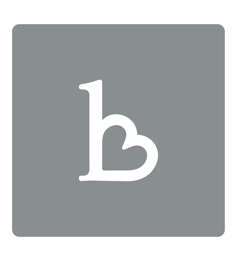 Monogramma Blanco con lettera b bianca su fondo grigio