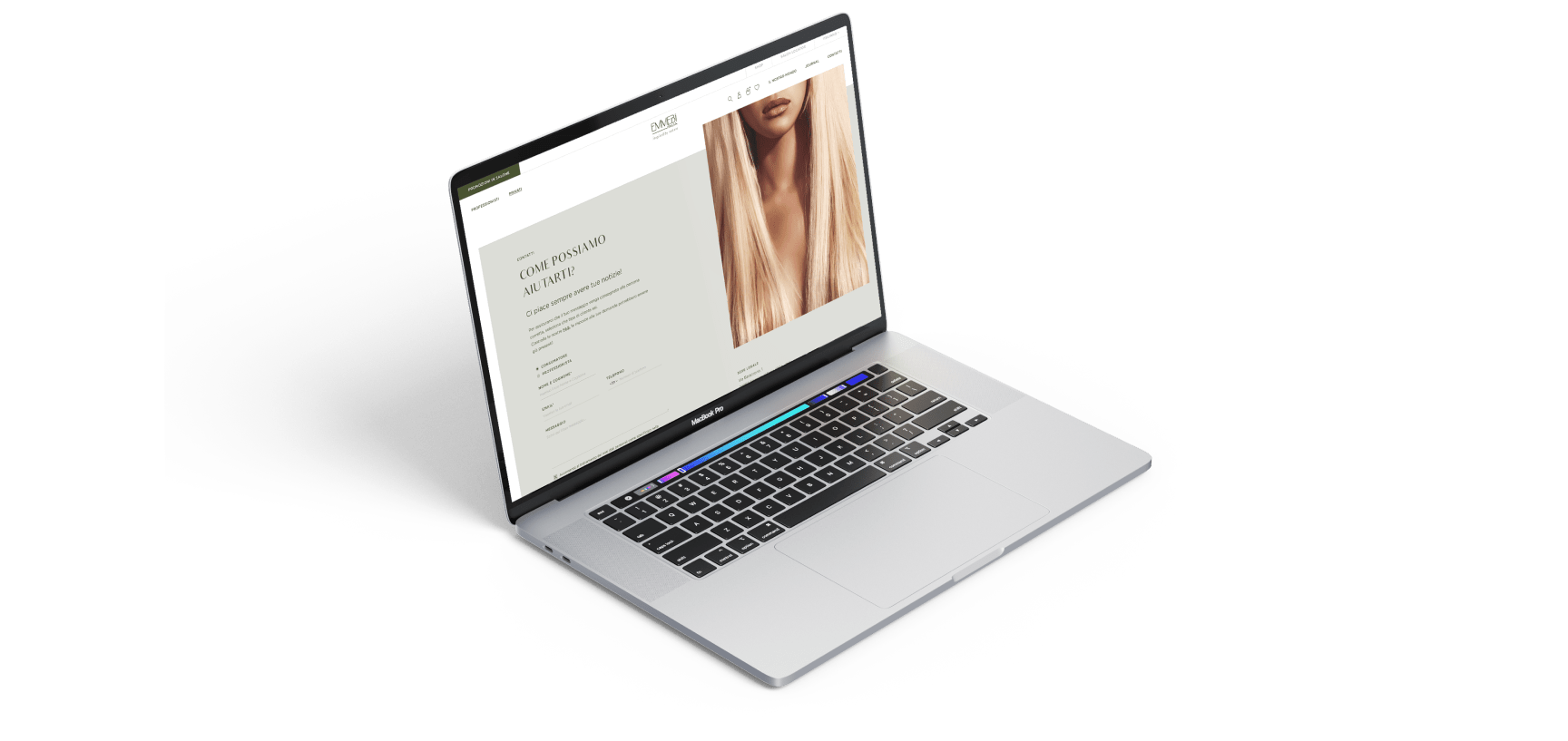 Mockup laptop del sito EMMEBI