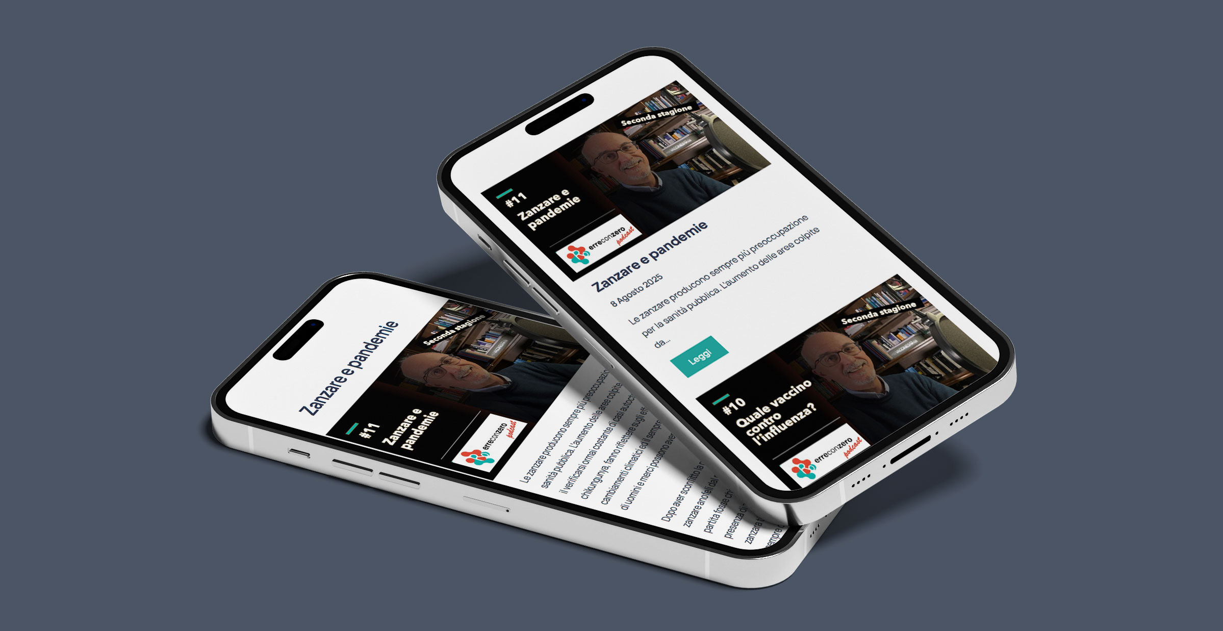 Mockup fotografico della pagina eventi Erreconzero su MacBook e iPhone