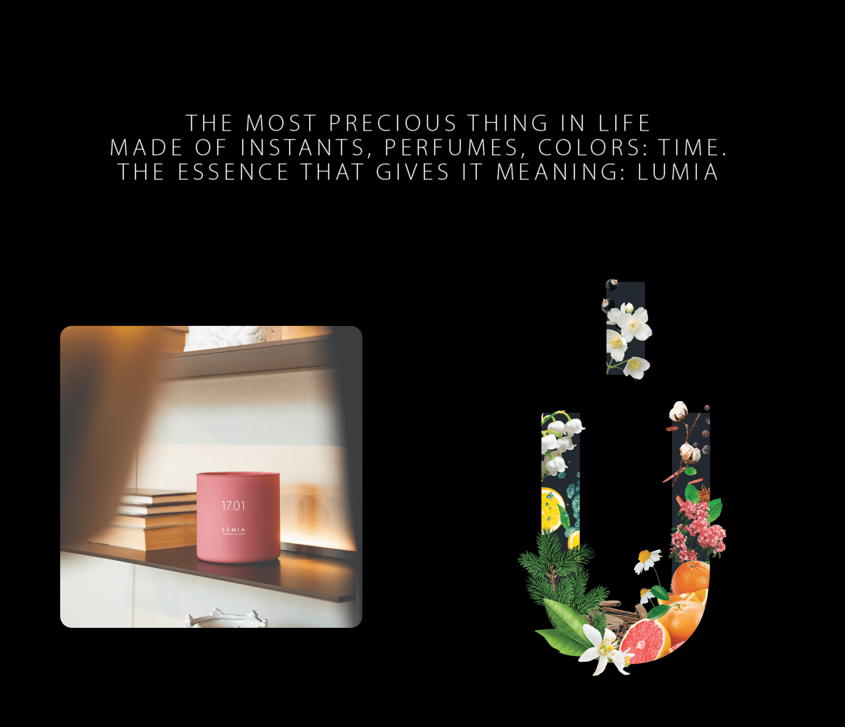 Layout tipografico per Lumia: art direction ed editorial design per collezioni home fragrance