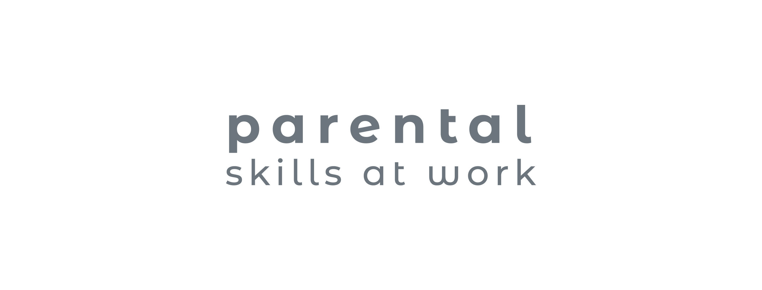 Wordmark Parental Skills at Work su fondo bianco