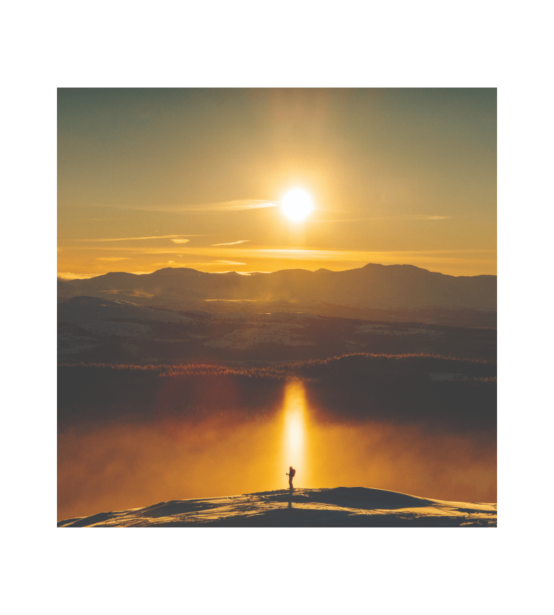 Fotografia al tramonto con booklet rosso Rossignol